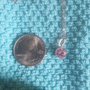 Pink Round Stone Expandable Necklace